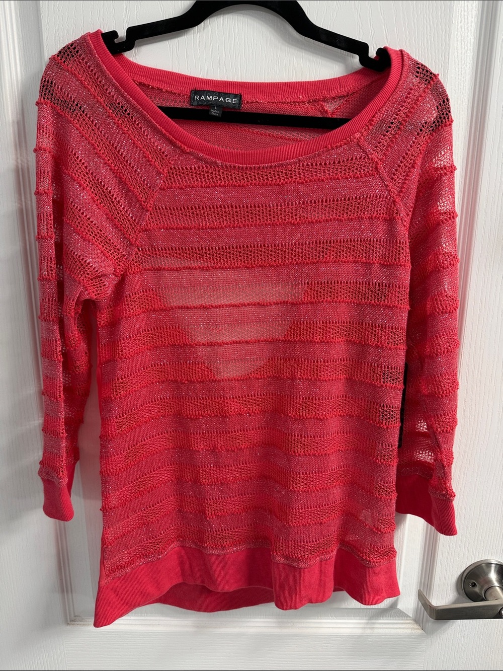 Rampage Coral Airy Distressed Y2K Scoop Neck Top Sheer - Open Back Featival